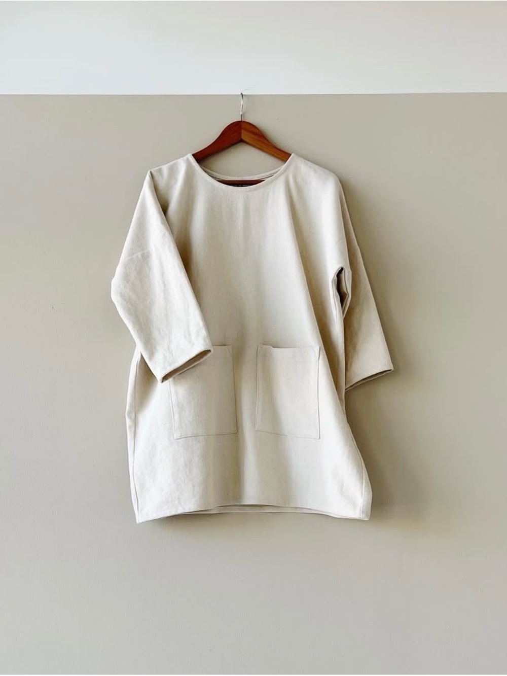 Eli and Barry Smock 1 Hemp/cotton suze OS3. Everyday Cotton Pocket Tunic - Cream